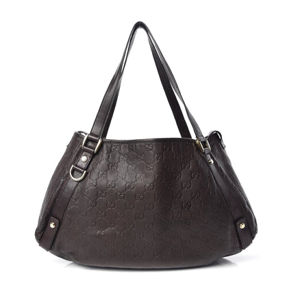 Gucci Guccissima Medium Abbey Shoulder Bag Chocolate 1 of 9