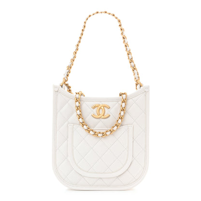 Chanel Calfskin Quilted Small Hobo White 1 of 10