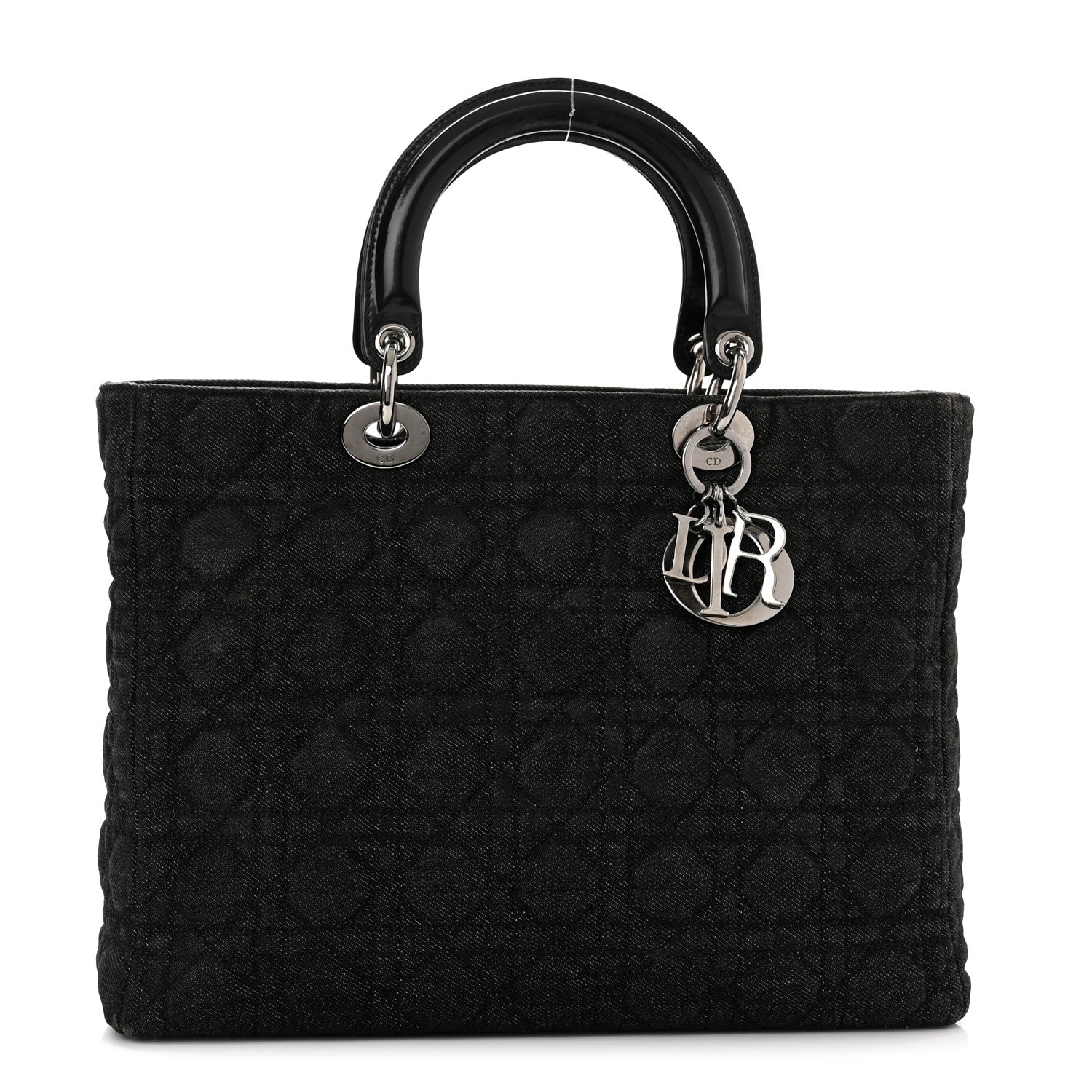 Christian Dior Denim Cannage Large Lady Dior Black 1 of 13