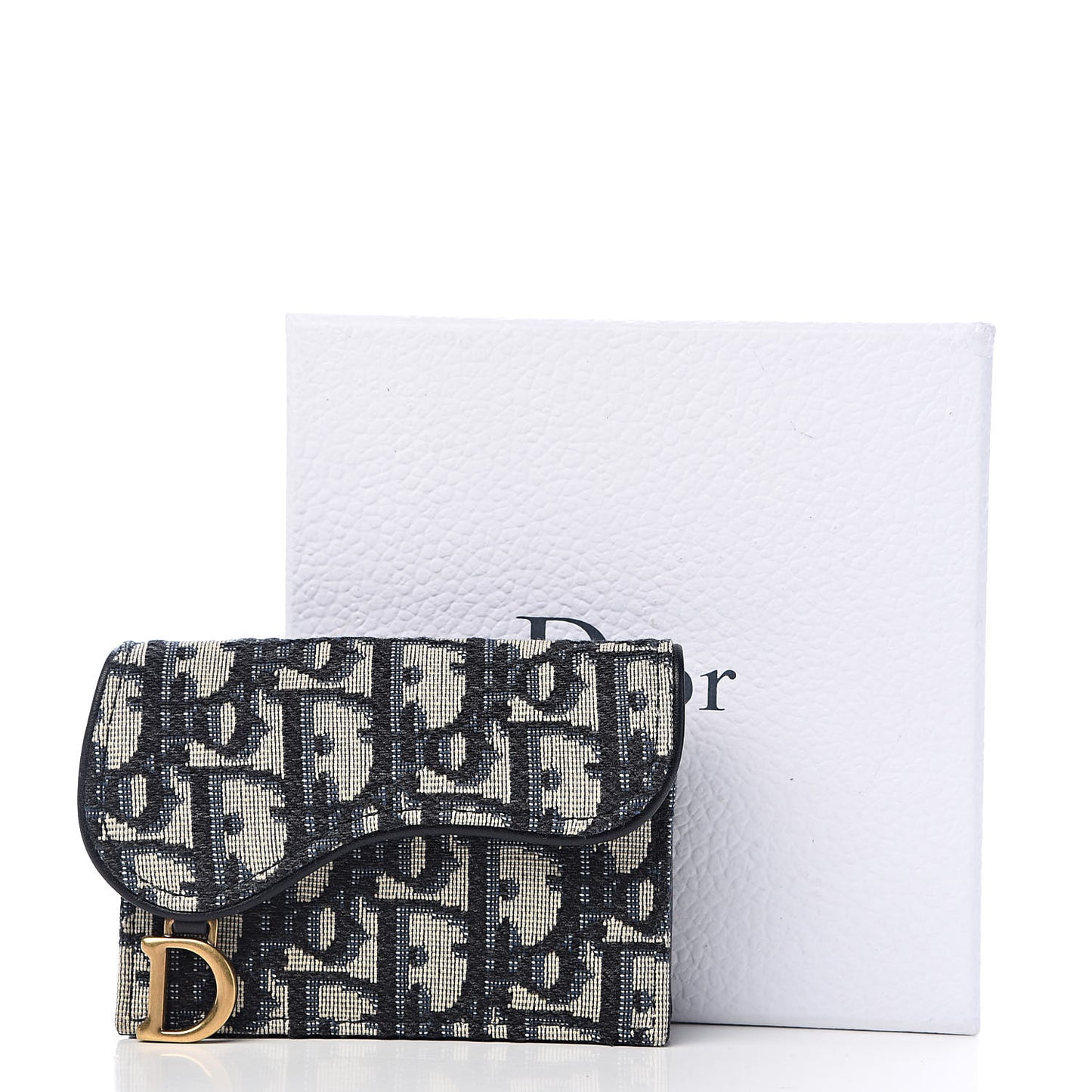 Oblique Saddle Card Holder Blue