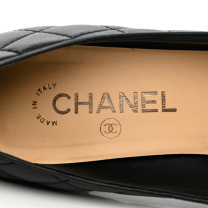 Chanel Lambskin Quilted Cap Toe Pumps 39 Black 7 of 11