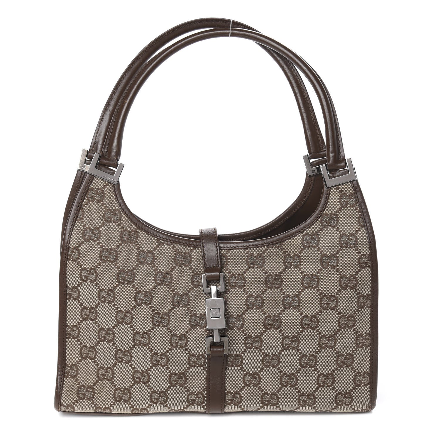 Gucci Monogram Small Bardot Bag Dark Brown 1 of 15