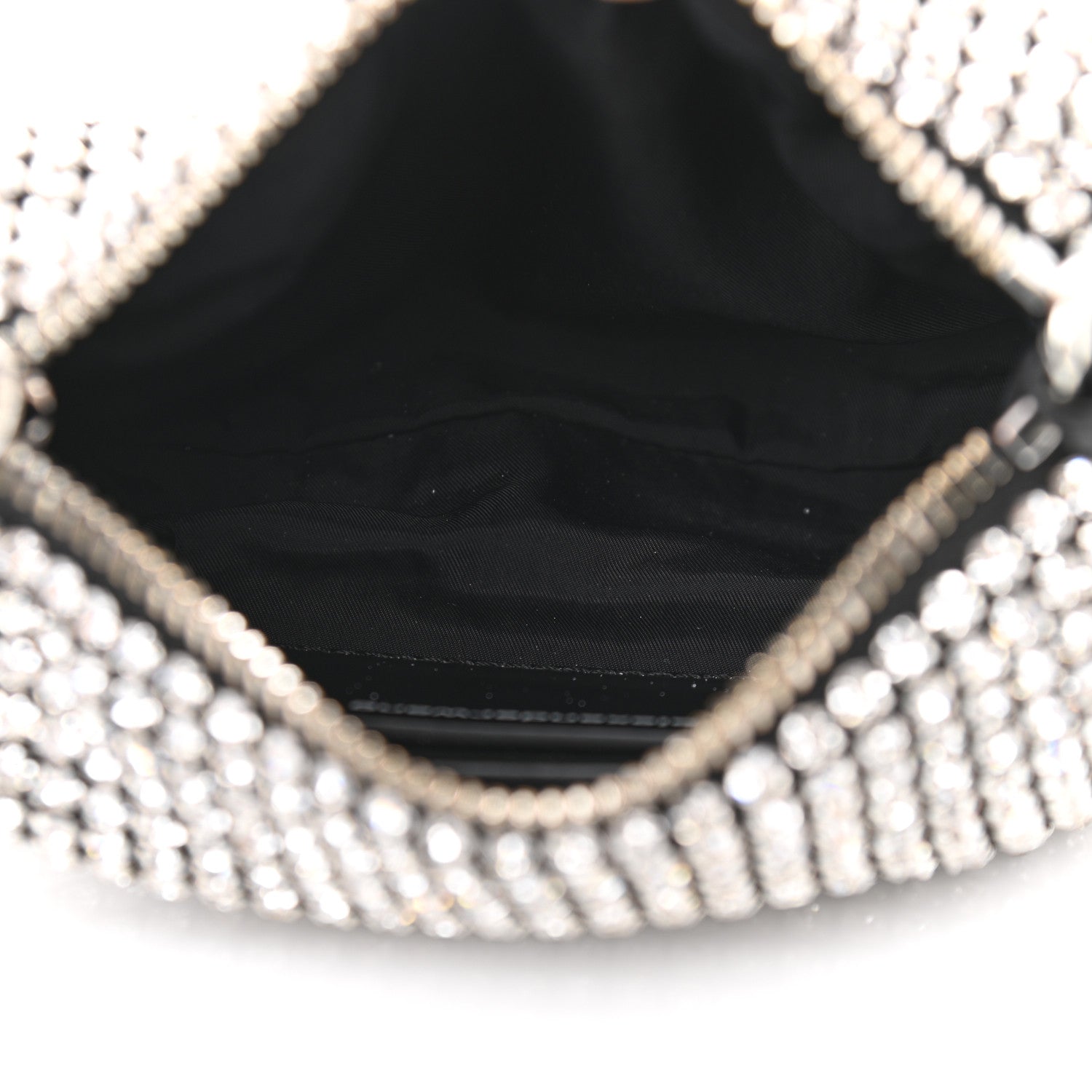 Alexander Wang Mesh Crystal Rhinestone Mini Heiress Pouch Black Silver 7 of 9