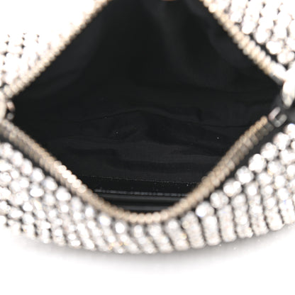 Alexander Wang Mesh Crystal Rhinestone Mini Heiress Pouch Black Silver 7 of 9