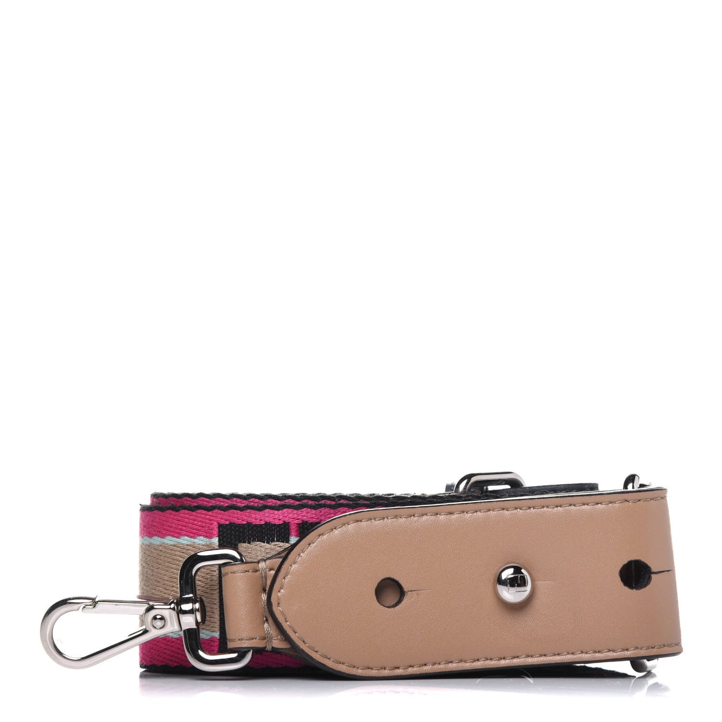 Woven Twill Calfskin FF Strap You Magenta Amido Multicolor