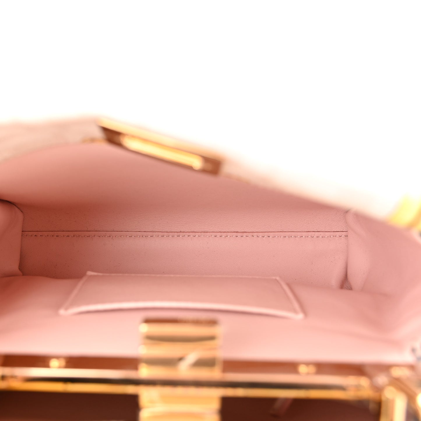 X VERSACE Vitello Seta Nappa Fendace FF Baroque Mini Peekaboo Iconic Satchel Pink Gold
