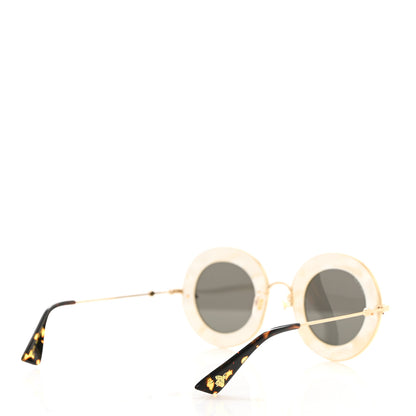 Gucci Metal L'Aveugle Par Amour Round Frame Sunglasses GG0113S White 4 of 8