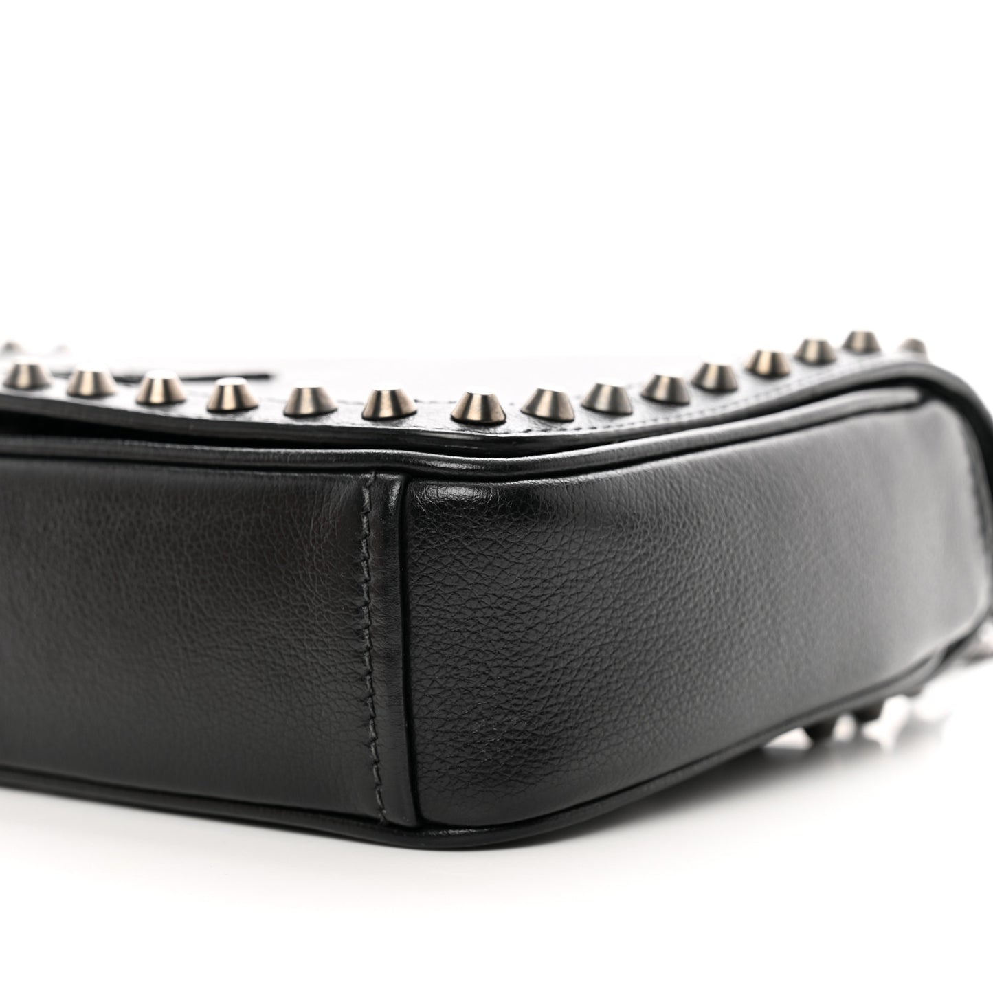 Glace Calfskin Studded Crossbody Black
