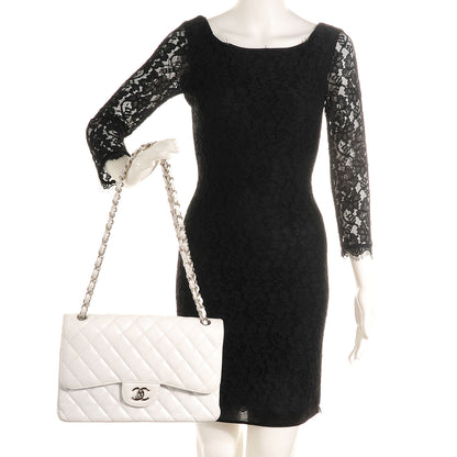 Chanel Caviar Jumbo Double Flap White 2 of 8