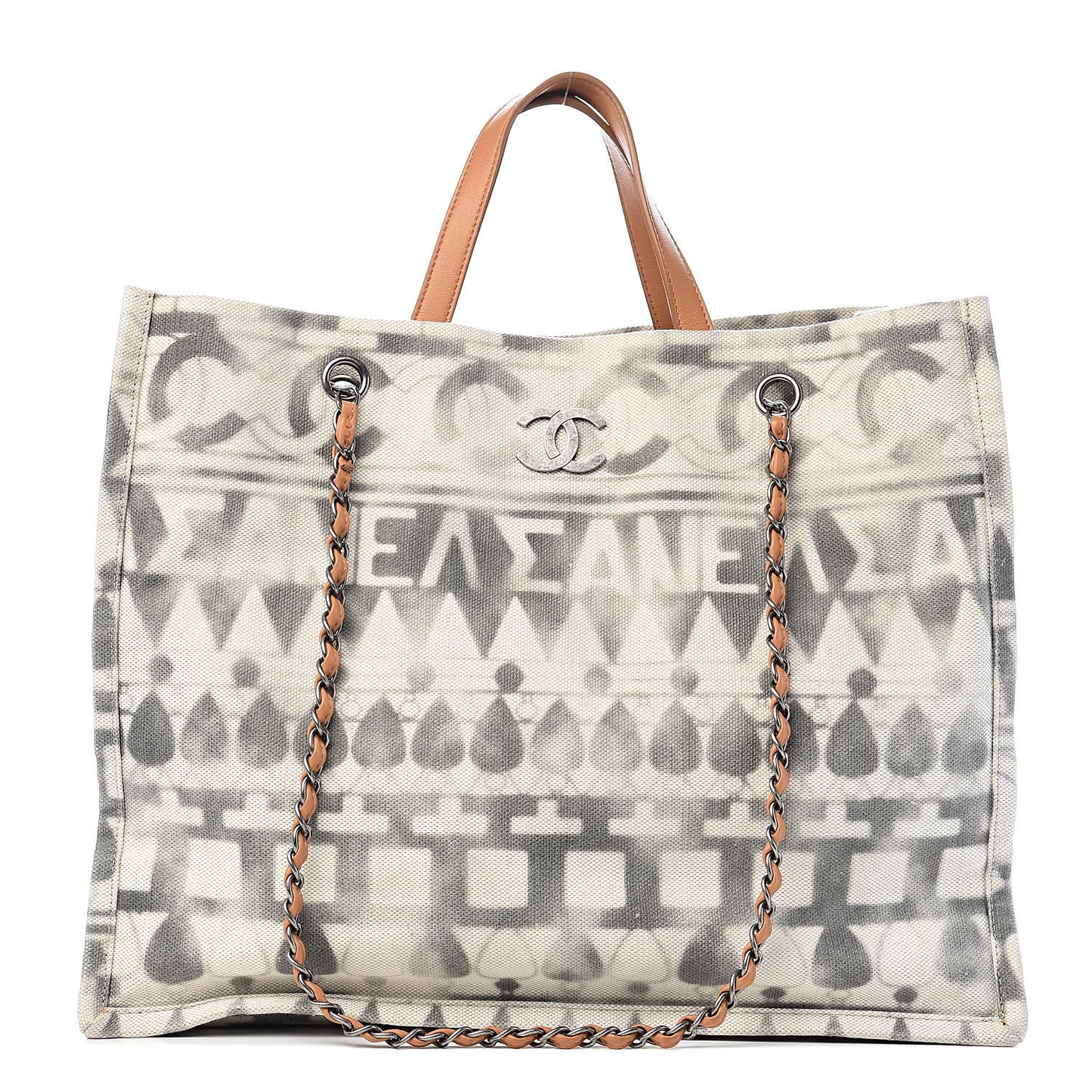 Canvas Large Iliad Shopping Tote Beige