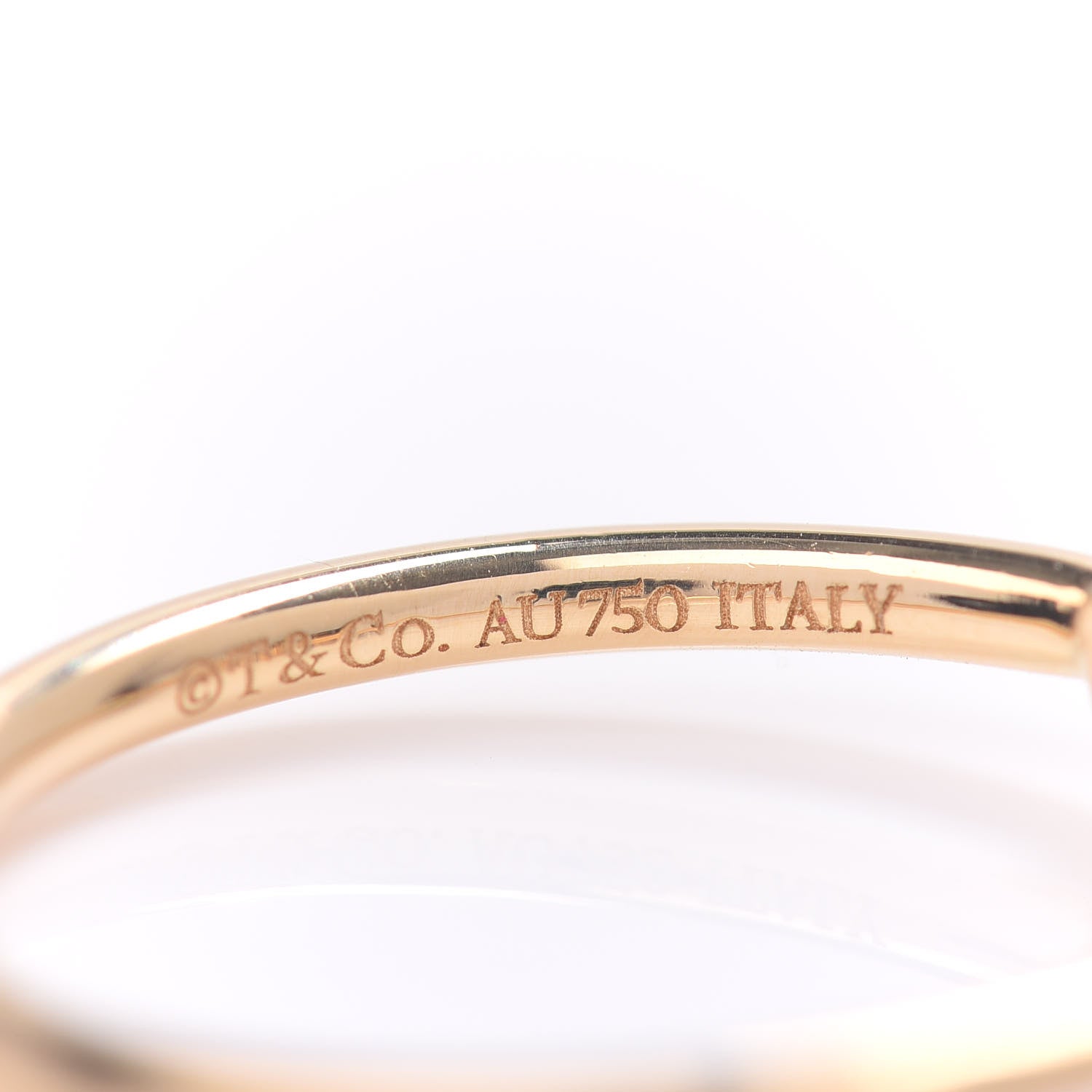 Tiffany 18K Yellow Gold T Wire Ring 56 7.5 5 of 6