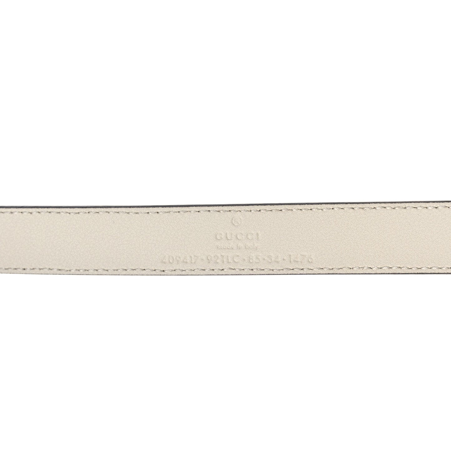 GG Supreme Monogram Matte Plutone Calfskin Double G 20mm Belt 85 34 Beige White New Acero