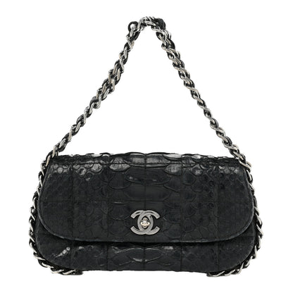 Chanel Snakeskin 3 Chain Flap Black 1 of 19