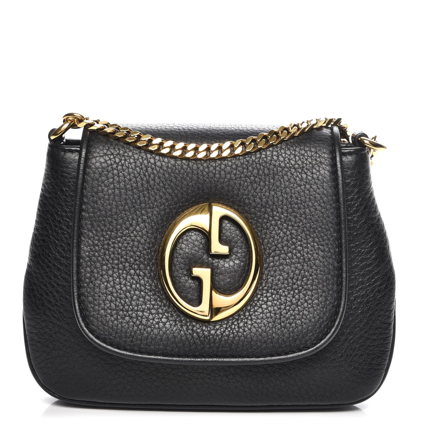 Pebbled Calfskin Small 1973 Chain Shoulder Bag Black