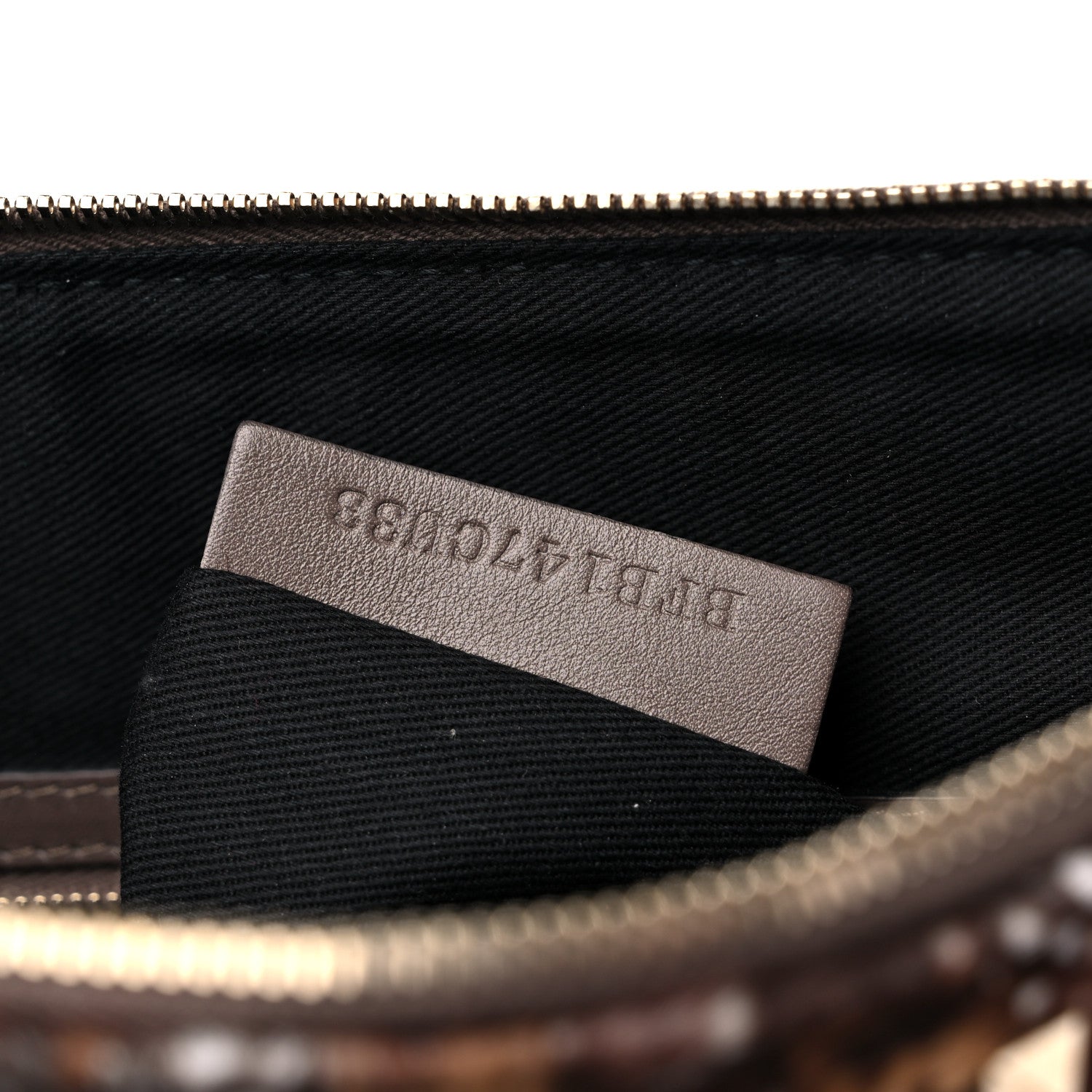 Valentino Garavani Calf Hair Feather Rockstud Zip Wristlet Pouch Brown 7 of 9
