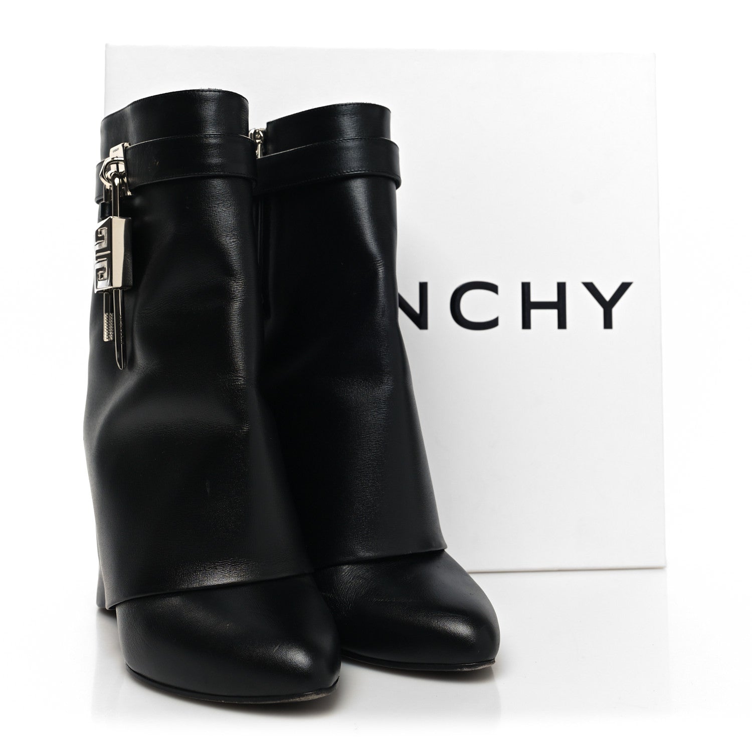 Givenchy Calfskin Shark Lock Ankle Boots 37.5 Black 11 of 11
