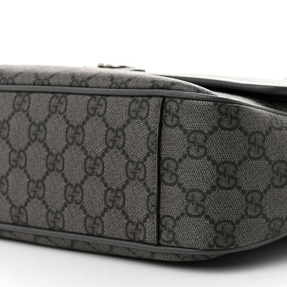 Gucci Tender GG Supreme Monogram Textured Dollar Calfskin Ophidia Messenger Bag Grey Black Graphite Grey 10 of 13
