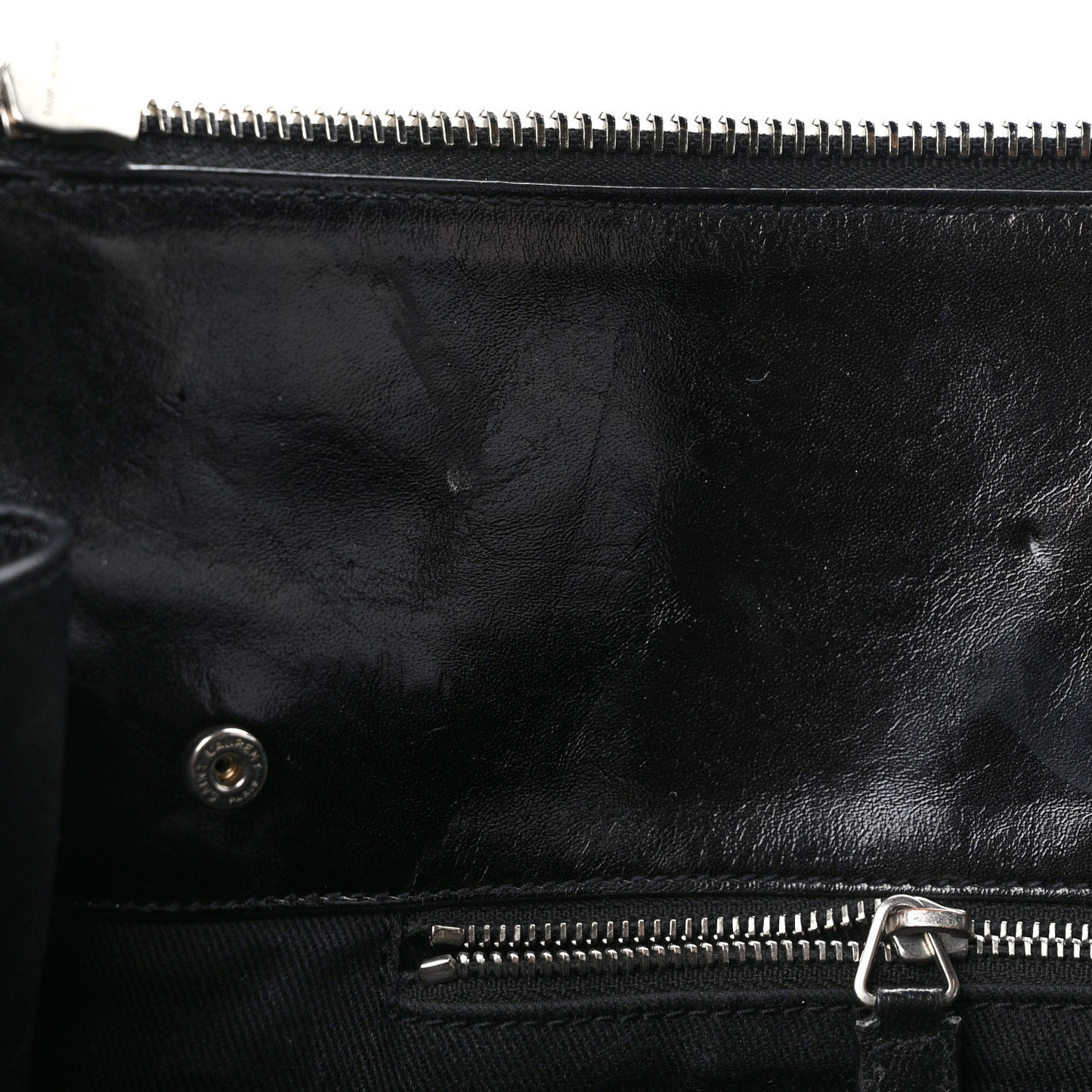 Cracked Shiny Calfskin Medium Souple Sac De Jour Duffle Black