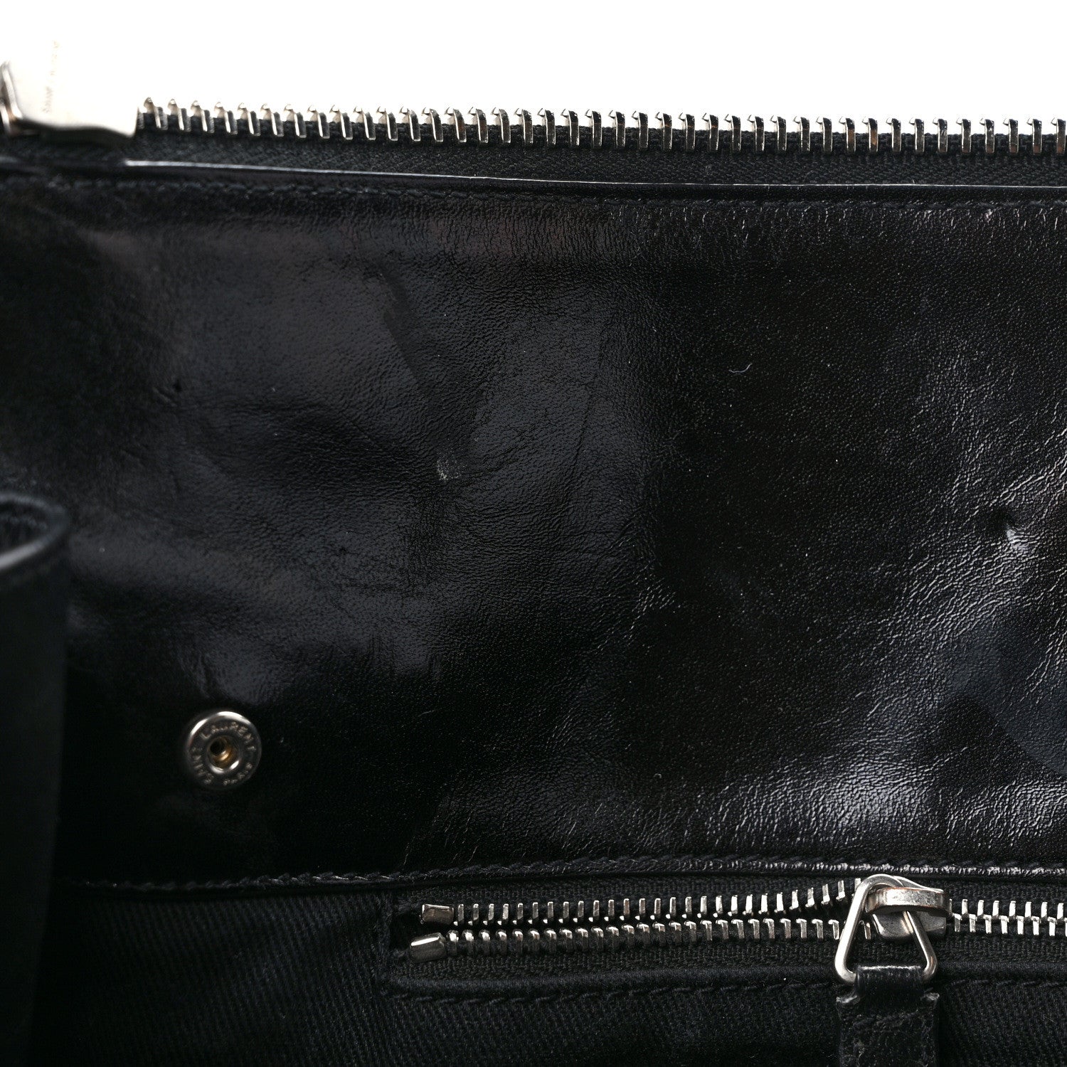 Saint Laurent Cracked Shiny Calfskin Medium Souple Sac De Jour Duffle Black 10 of 10
