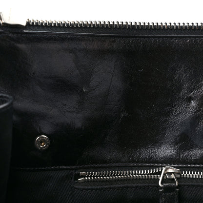 Saint Laurent Cracked Shiny Calfskin Medium Souple Sac De Jour Duffle Black 10 of 10