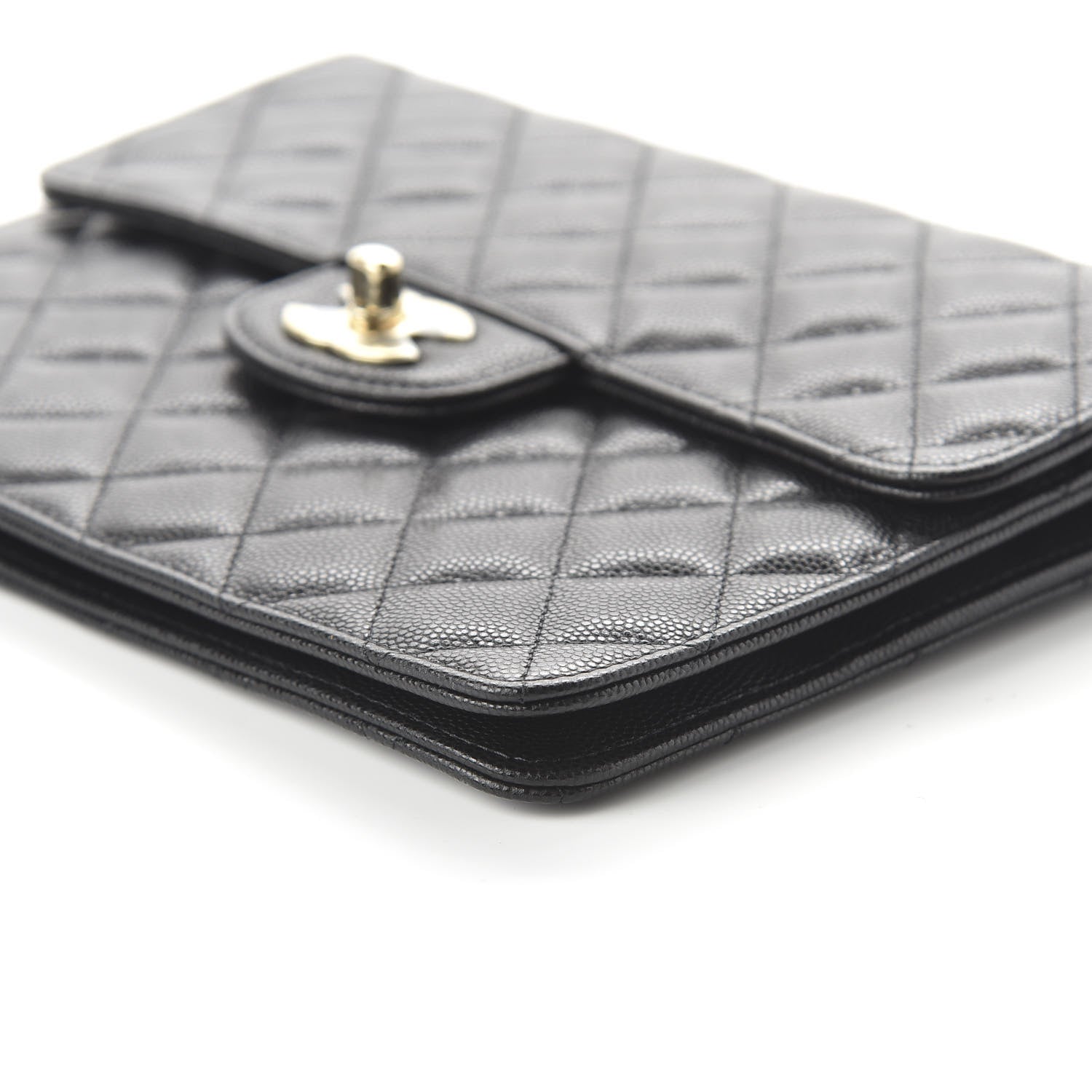 Chanel Caviar Quilted Square Flap Clutch Black 7 of 11