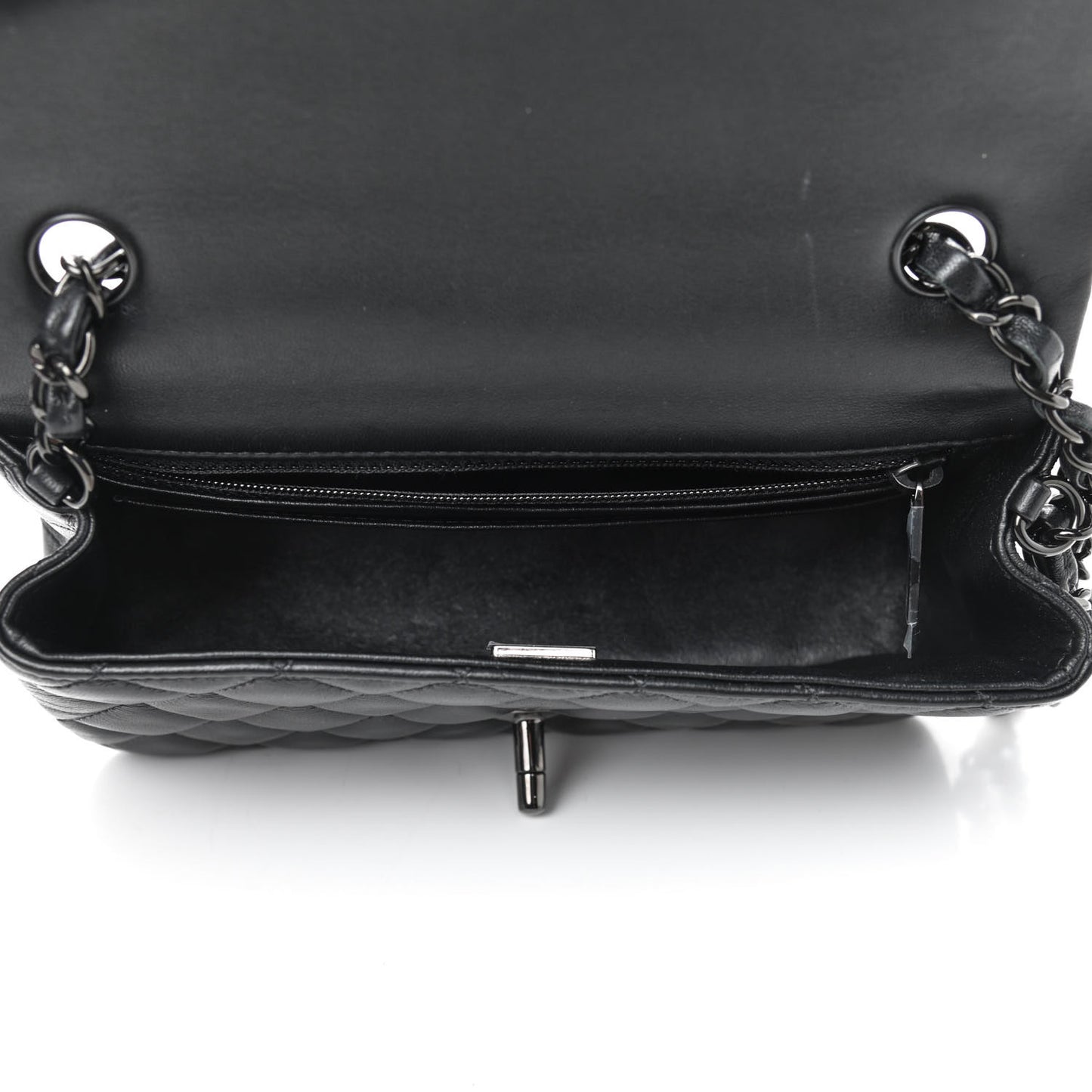 Lambskin Quilted Mini Rectangular Flap So Black