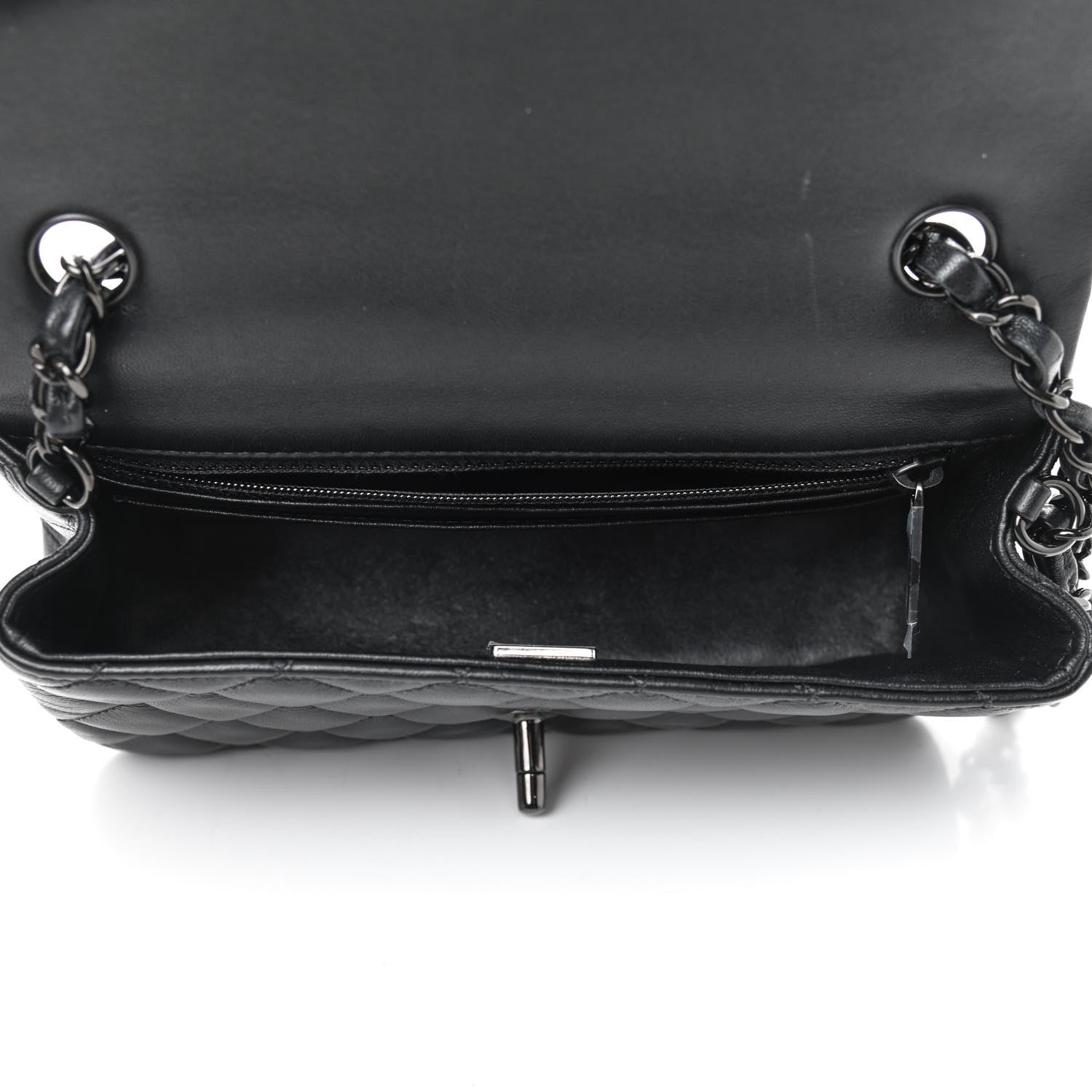 Chanel Lambskin Quilted Mini Rectangular Flap So Black 5 of 9