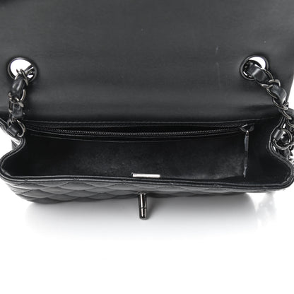 Chanel Lambskin Quilted Mini Rectangular Flap So Black 5 of 9