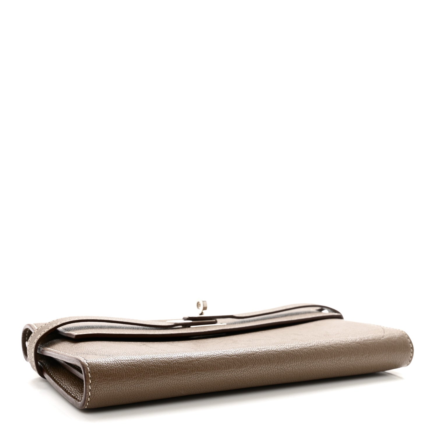 Hermes Chevre Mysore Kelly Longue Wallet Etoupe 4 of 10