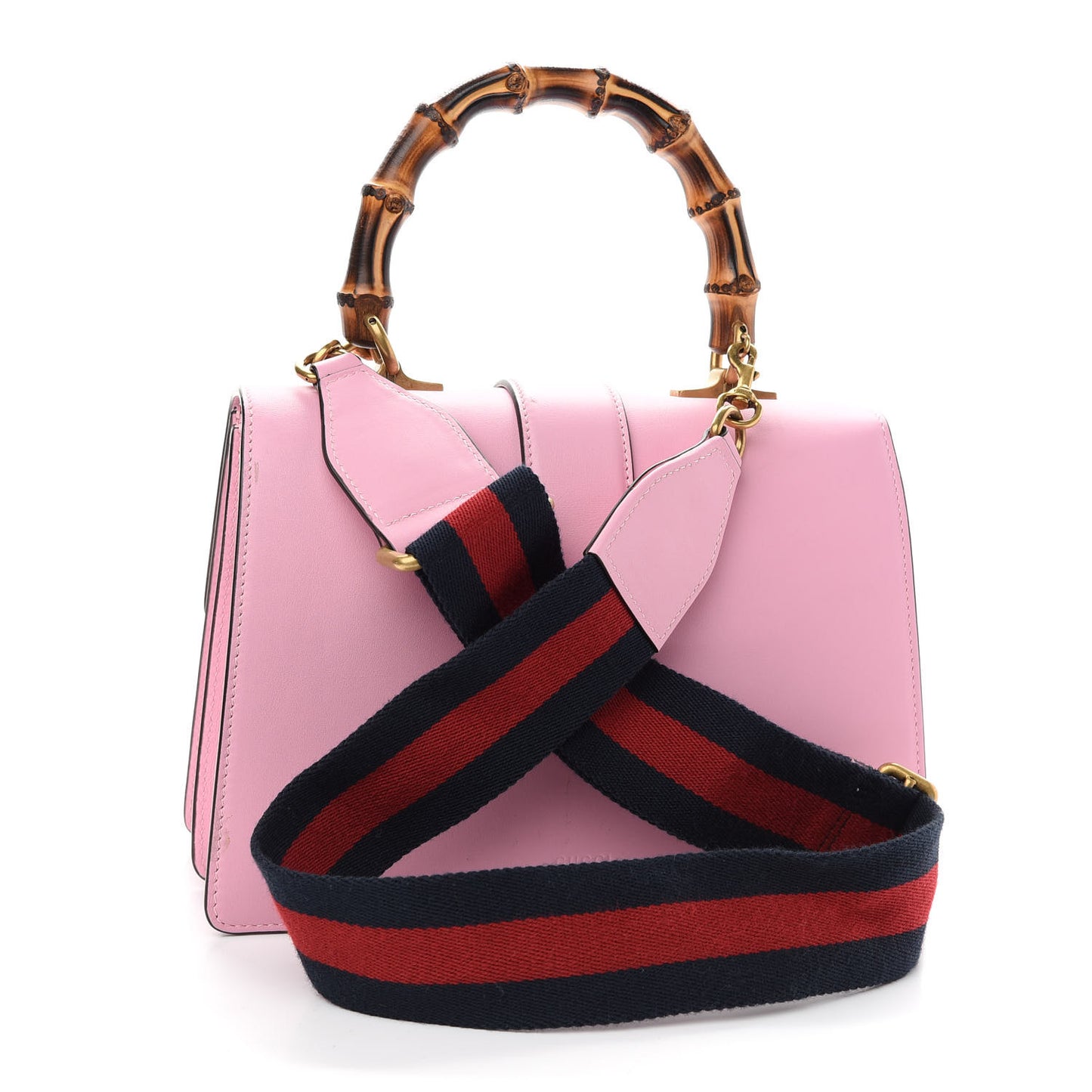 Moon Calfskin Web Medium Dionysus Bamboo Top Handle Bag Sugar Pink Blue Agata Hibiscus Red