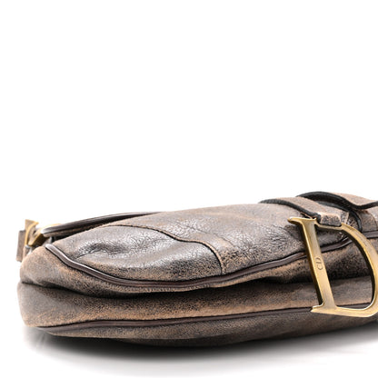 Christian Dior Distressed Calfskin Saddle Bag Brown 9 of 12