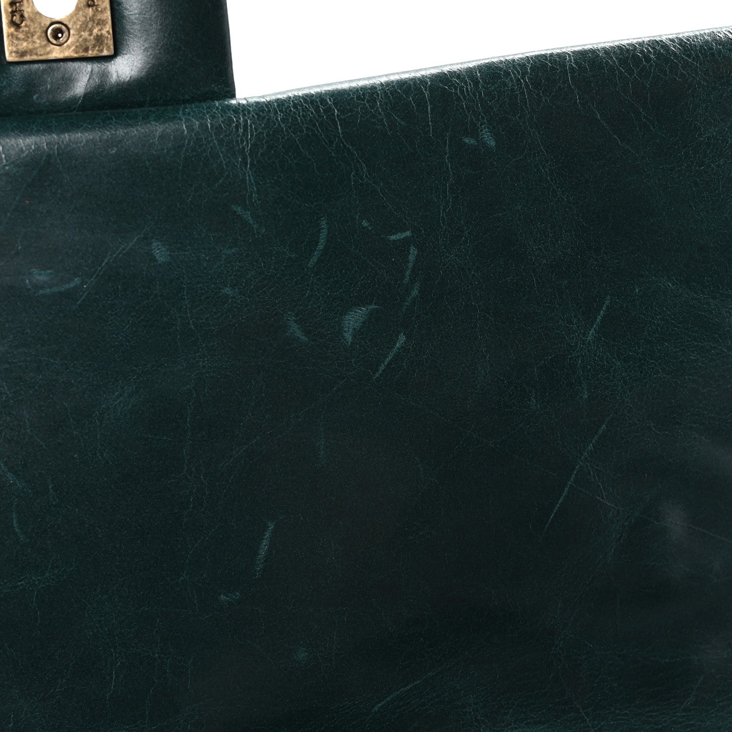 Chanel Glazed Calfskin Castle Rock Medium Flap Green 11 of 11