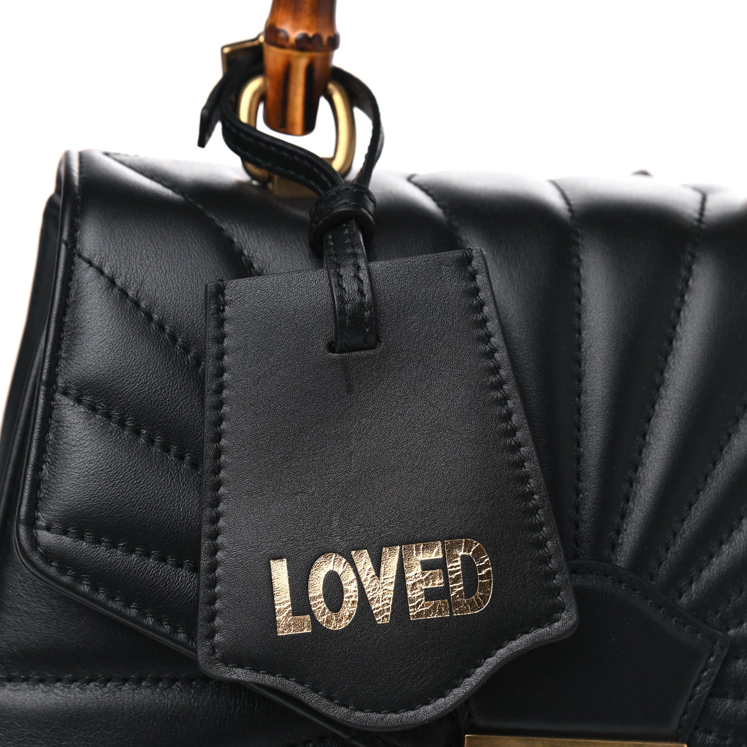 Gucci Calfskin Bamboo Trapuntata Queen Margaret Backpack Black 4 of 6