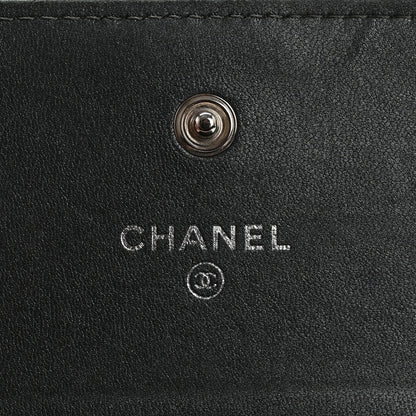 Chanel Metallic Caviar Quilted Vintage Mademoiselle Flap Card Holder Charcoal 6 of 14