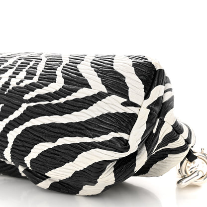 Bottega Veneta Nappa Zebra Print The Pouch Chain White Black 10 of 10