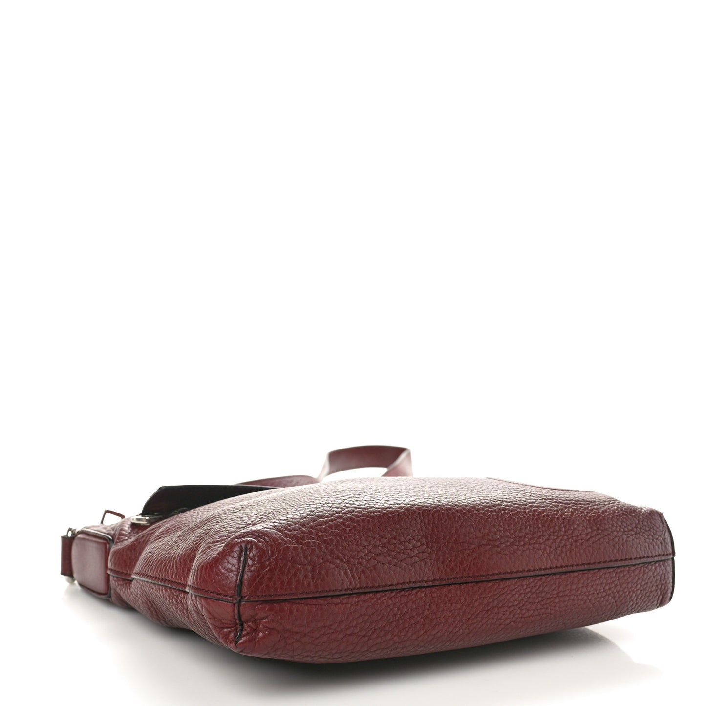 Pebbled Calfskin Medium Soho Messenger Bag Bordeaux