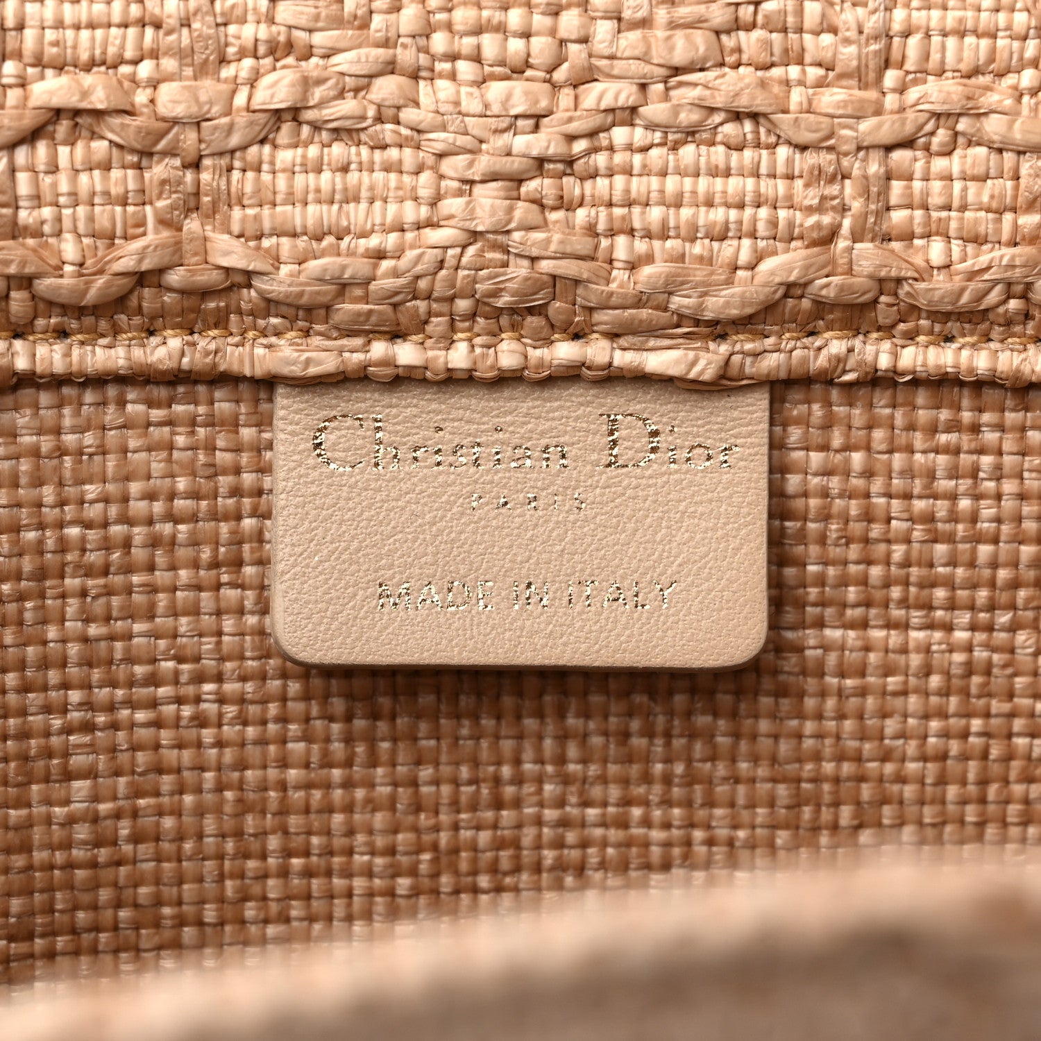 Christian Dior Raffia Cannage Medium Book Tote Natural 6 of 9