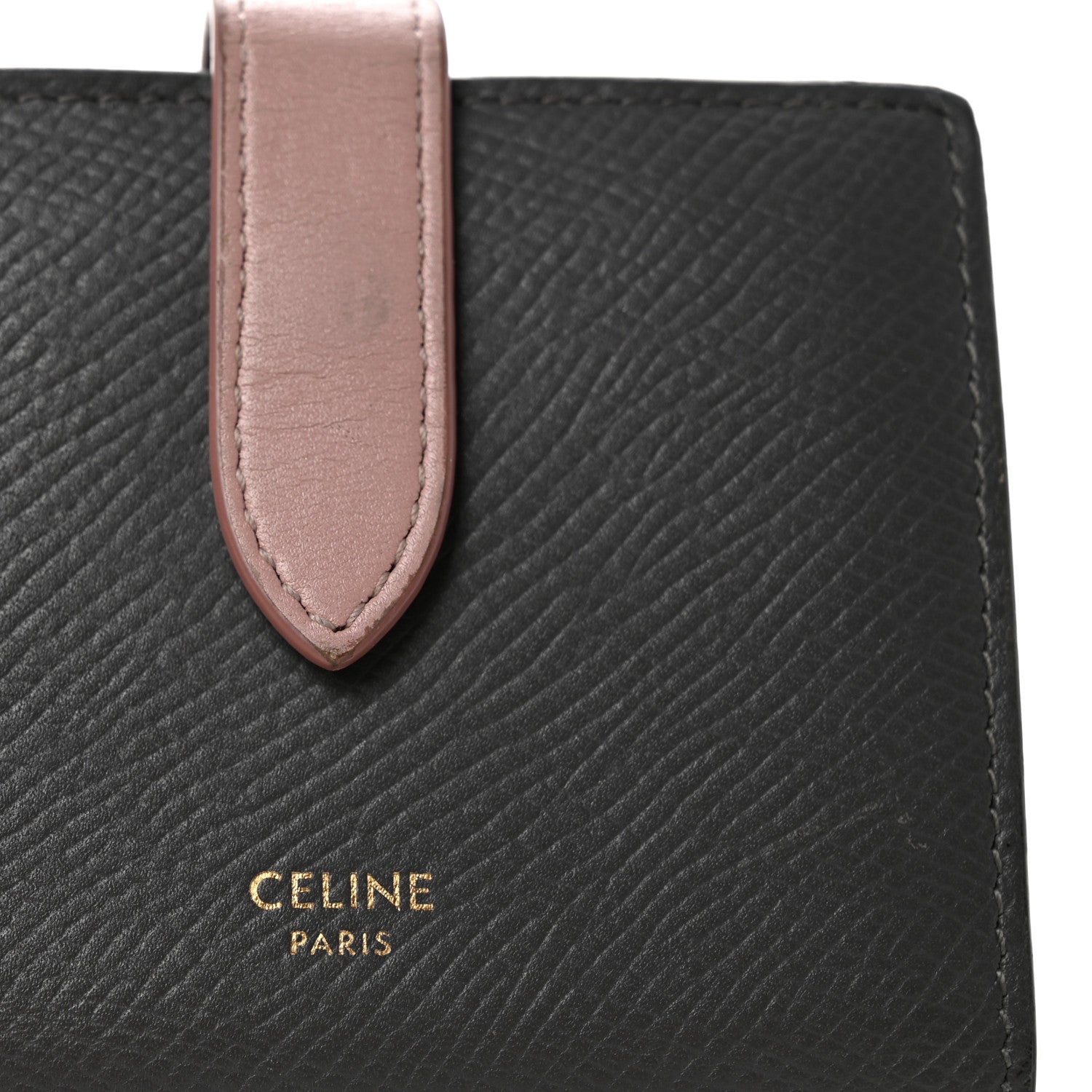 Celine Grained Calfskin Medium Multifunction Strap Wallet Grey Vintage Pink 8 of 11