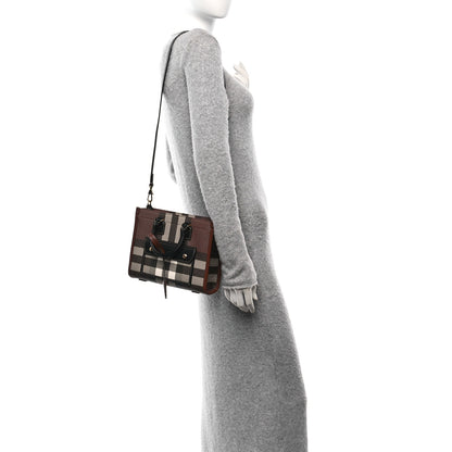 Burberry E-Canvas Check Calfskin Mini Freya Tote Dark Birch Brown 2 of 9