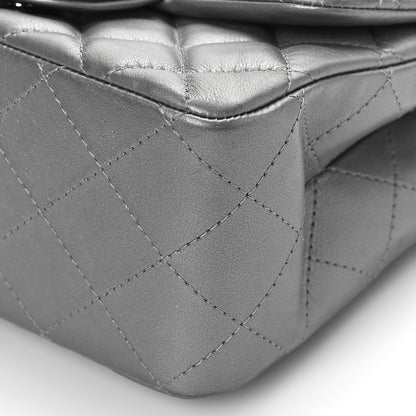 Chanel Metallic Lambskin Quilted Mini Square Flap Dark Silver 9 of 9
