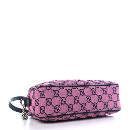 Gucci Monogram Multicolor Matelasse Diagonal Small GG Marmont Chain Shoulder Bag Pink Blue 3 of 4