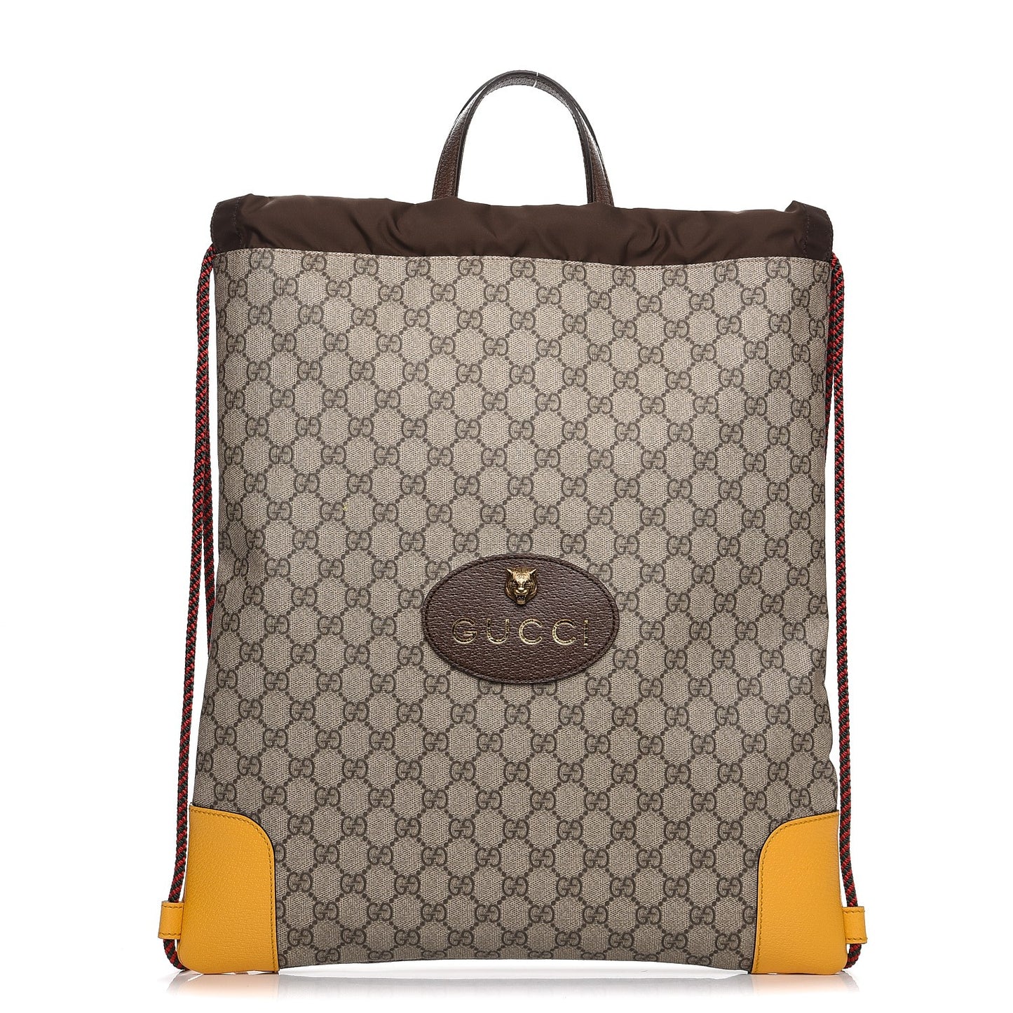 GG Supreme Monogram Neo Vintage Drawstring Backpack Beige New Acero Crop