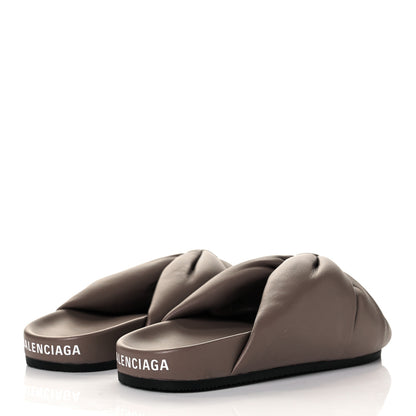 Balenciaga Lambskin Puffy Slide Sandals 36 Mink Grey White 4 of 10
