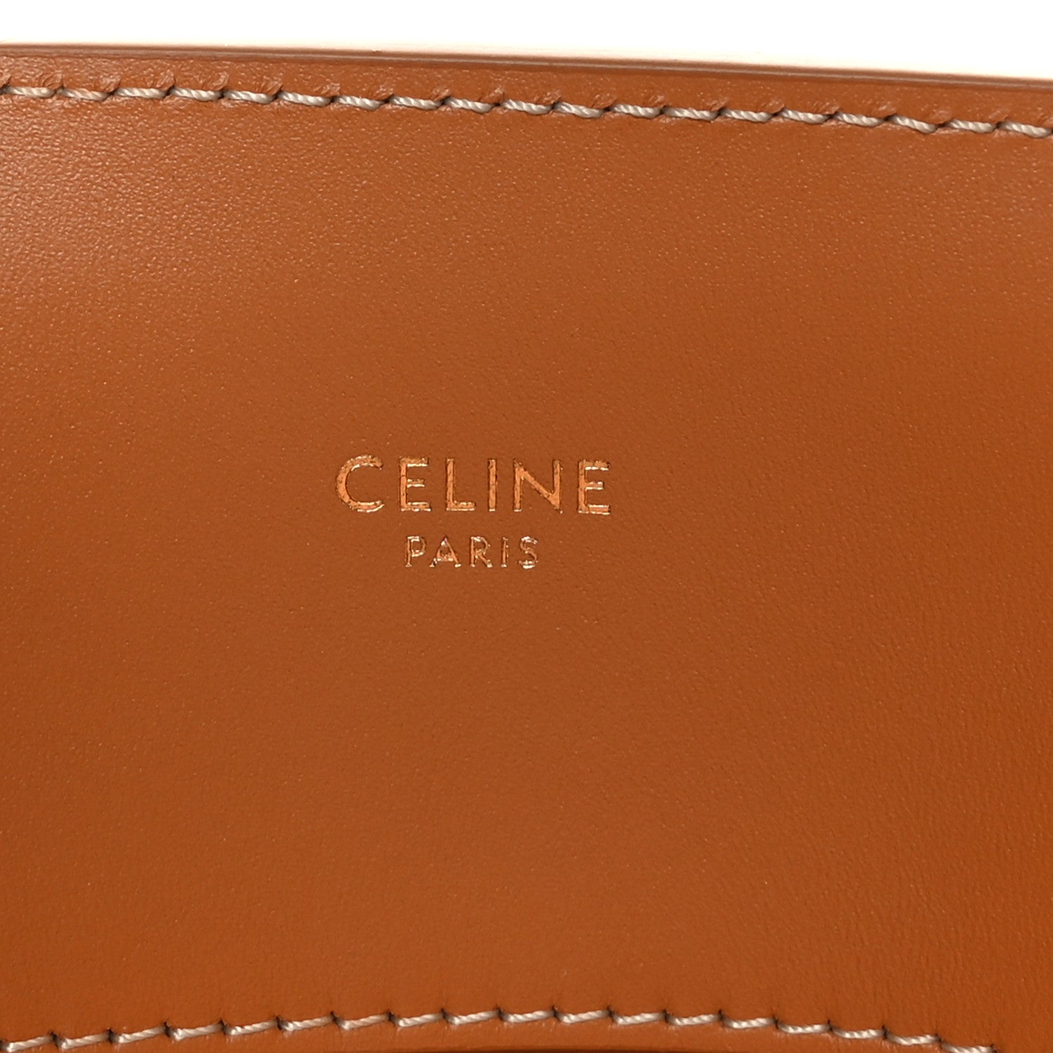 Celine Canvas Calfskin Logo Print Small Vertical Cabas Natural Tan 6 of 8