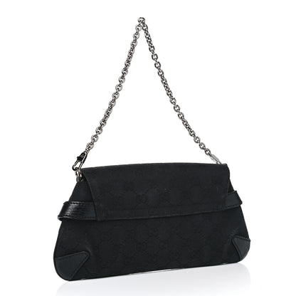 Gucci Monogram Horsebit Chain Clutch Black 2 of 11