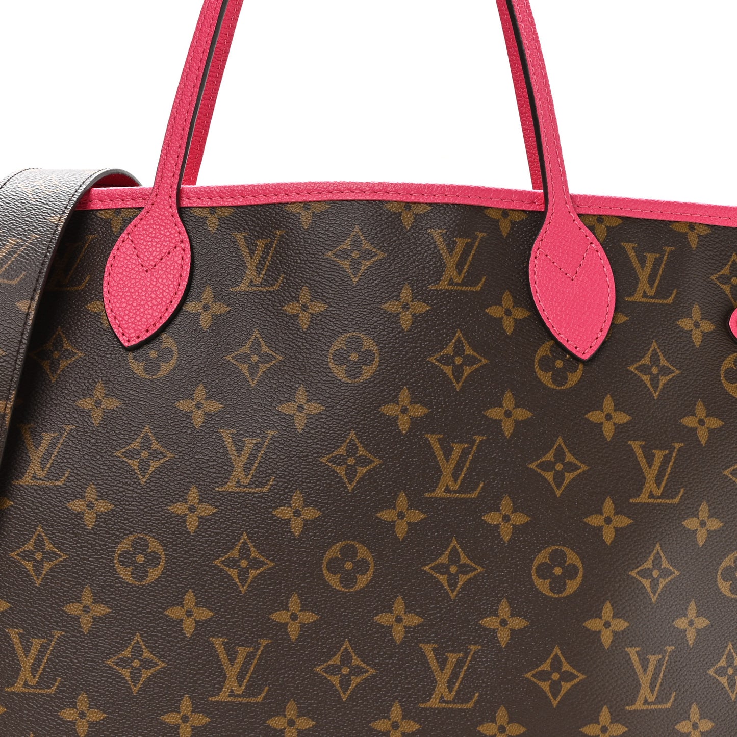 Monogram Inside Out Neverfull Bandouliere MM Rose Pondichery