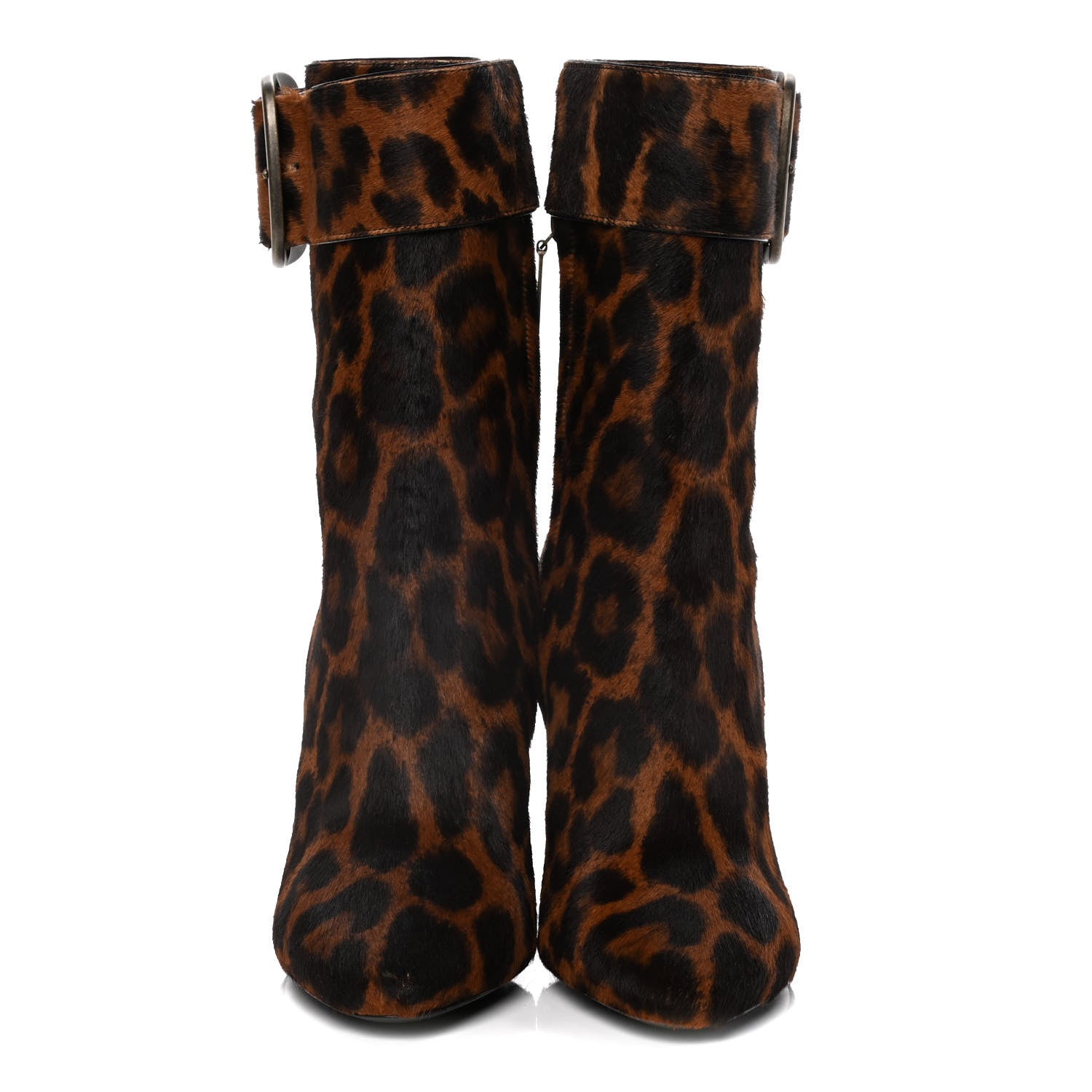 Saint Laurent Pony Hair Joplin Buckle Booties 37.5 Naturale 2 of 15