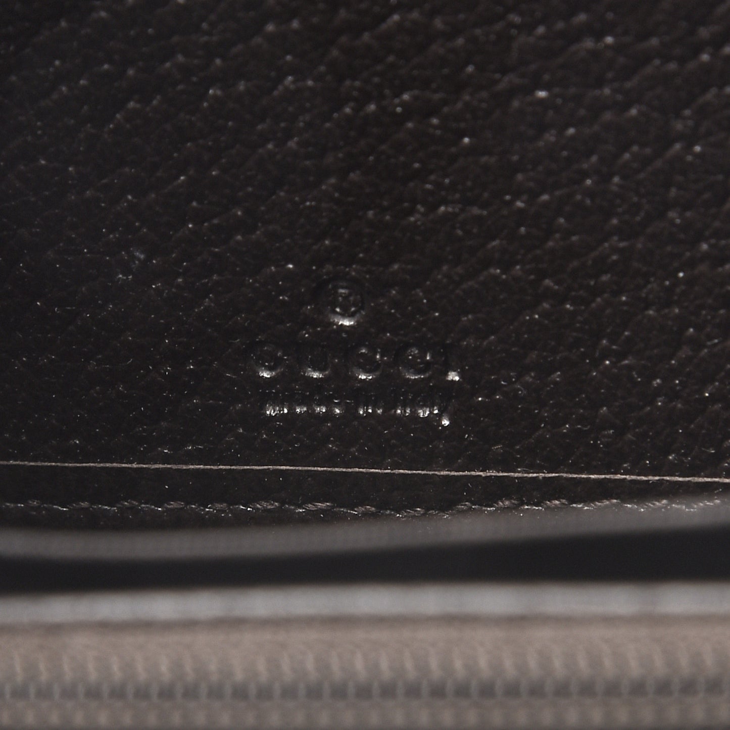 Dollar Calfskin Boar Effect GG Marmont Zip Around Wallet Dark Cocoa
