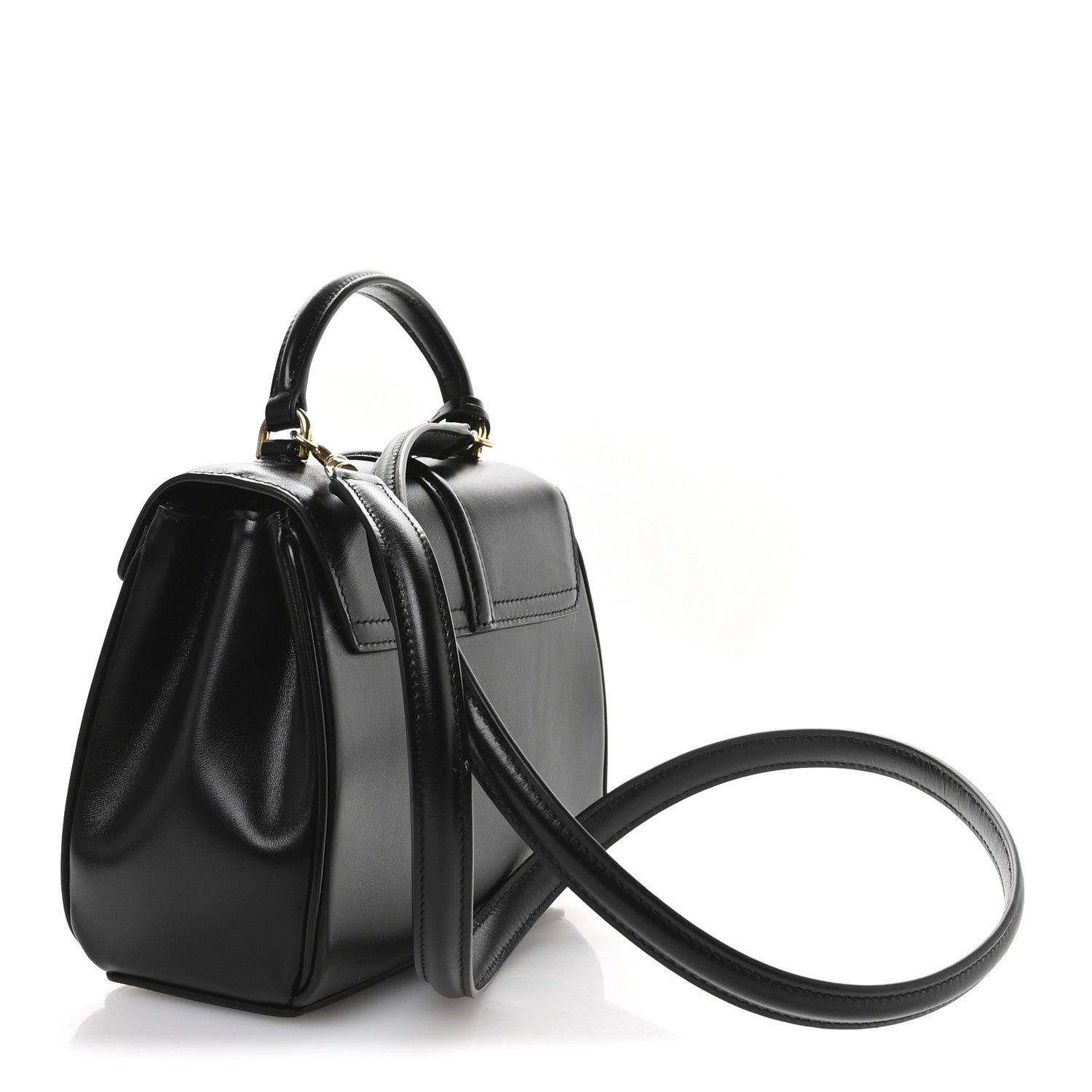 Celine Satinated Calfskin Mini 16 Top Handle Bag Black 3 of 12