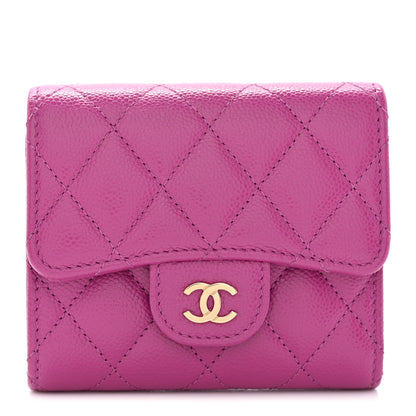 Chanel Caviar Quilted Small Flap Wallet Pink 1 of 9